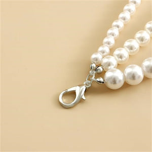 Personalized Detachable Trendy Cool Multi-layer Artificial Pearl Chain-sense Buckle Anklet Ornament