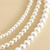 Personalized Detachable Trendy Cool Multi-layer Artificial Pearl Chain-sense Buckle Anklet Ornament
